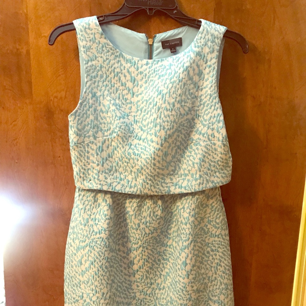 THE LIMITED White and Blue popover dress Size 0
